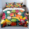 Colorful Tropical Fruit Pattern. Print Bedding Set 1 Duvet Cover 2 Pillowcases For Adult And Children Luxury Gift Full Size