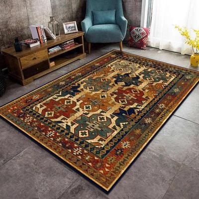1PC American Retro Persian Carpet Large Area Non-Slip Living Room Sofa Rug Bedroom Study Cloakroom Floor Mat Home Decoration