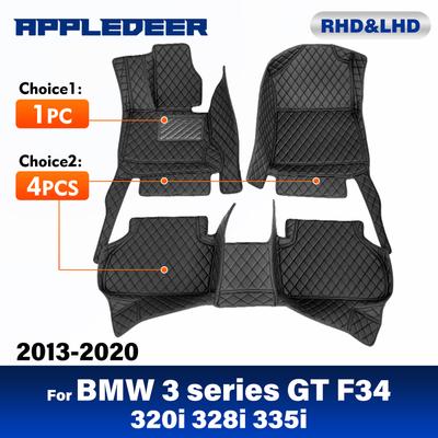 Auto-Fußmatten für BMW 3er GT F34 320i 328i 335i 2013 2014 2015 2016 2017 2018 Benutzerdefinierte Auto-Fußpolster