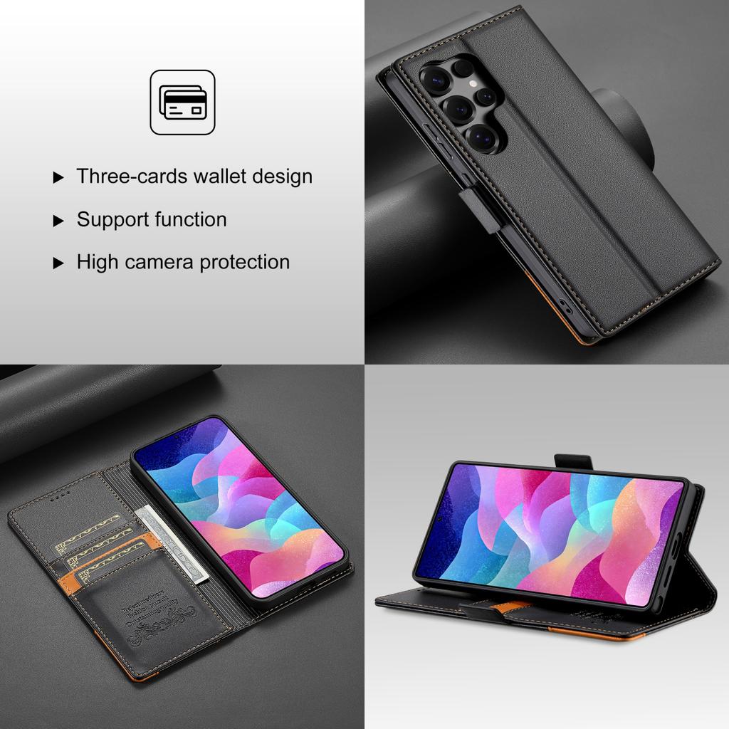Kožené pouzdro s odklápěcím krytem pro Samsung Galaxy S25 S24 Plus S23 S22 S21 S20 Ultra FE S25Edge S10 S9 Magnetická peněženka Kapsa na karty Kryt