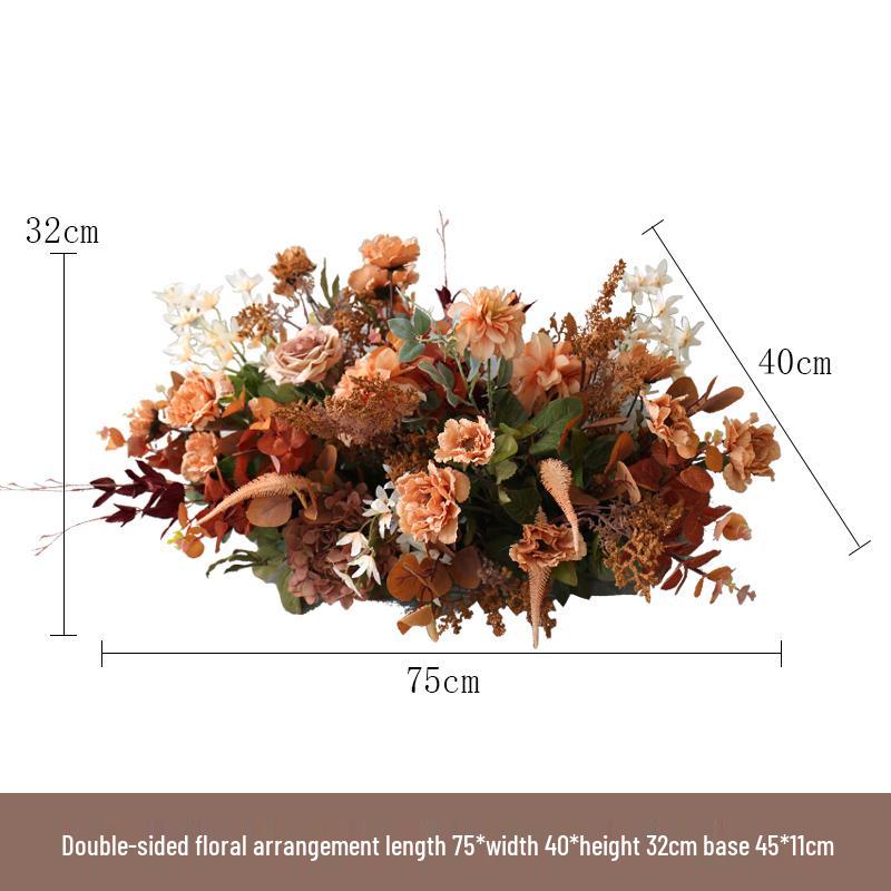 Retro Brown Floral Silk Flower Wall Hanging for Weddings and Events