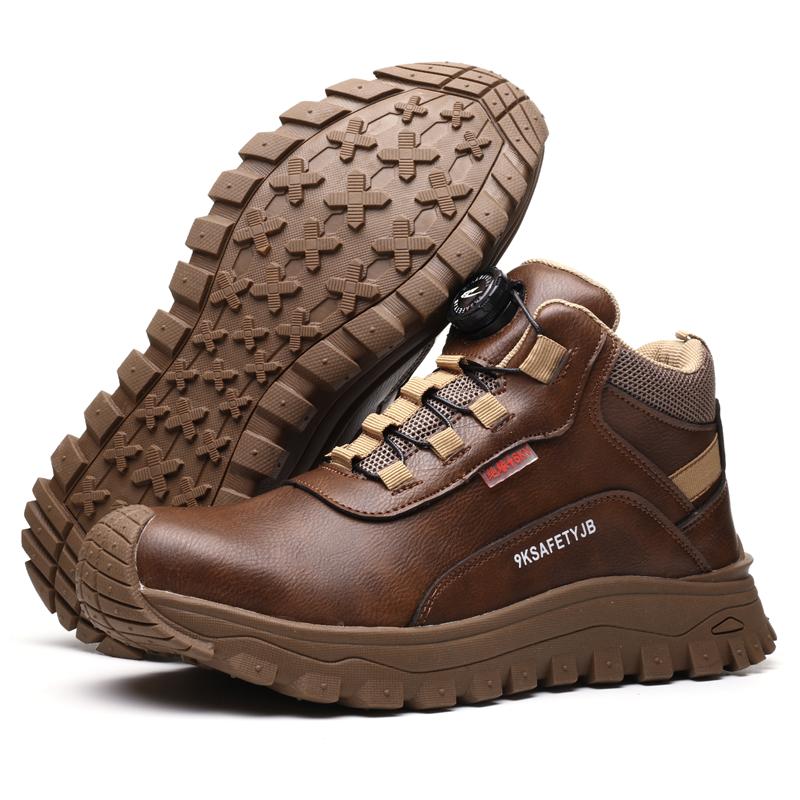 

Утепленная обувь с защитой от проколов и ударов, легкая износостойкая рабочая страховая обувь со стальным носком, дышащая, нескользящая обувь для электриков 41 коричневый