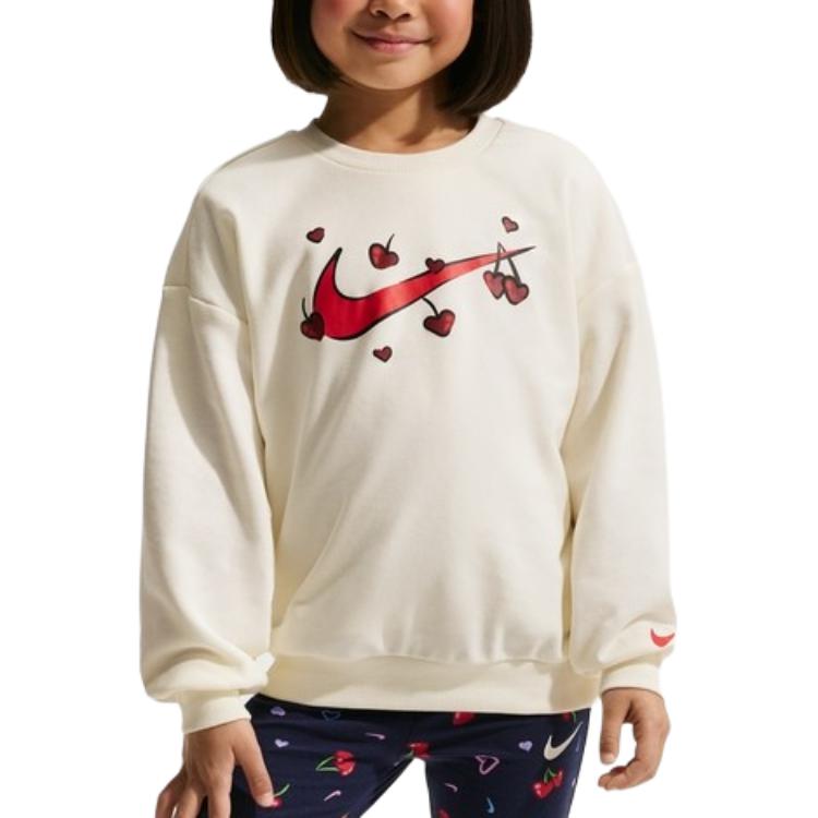 Nike Cherry Crewneck Pullover Soft Long Sleeve Kids tops IU5474-047 S