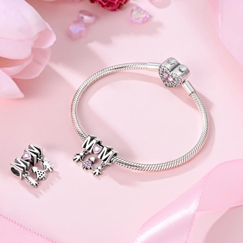 100%Stering Copper Parent-Child Hand-In-Hand Charms Bead Family Friend Pendant Fit Original Bracelet Diy For Women Jewelry