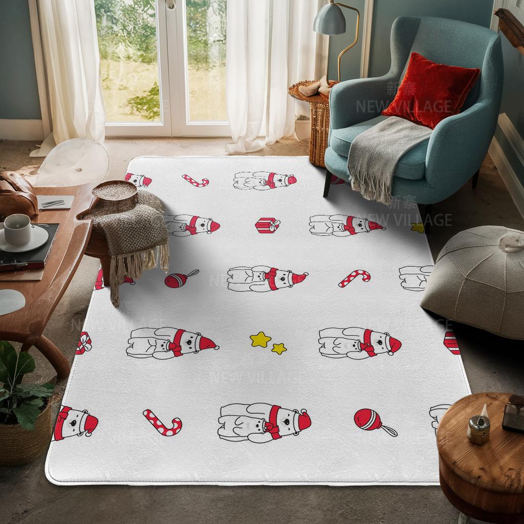 House Entrance Carpet Home Door Mat Living Room Bath Foot Bathroom Non-slip Water Absorption Rugs Bath Merry Christmas Winter