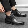 Mode Klassische Retro Herren Slipper Chelsea Boots Nähte Vielseitige Rundzehen Freizeitleder Stiefeletten Marke Herren Business Büro Stiefel