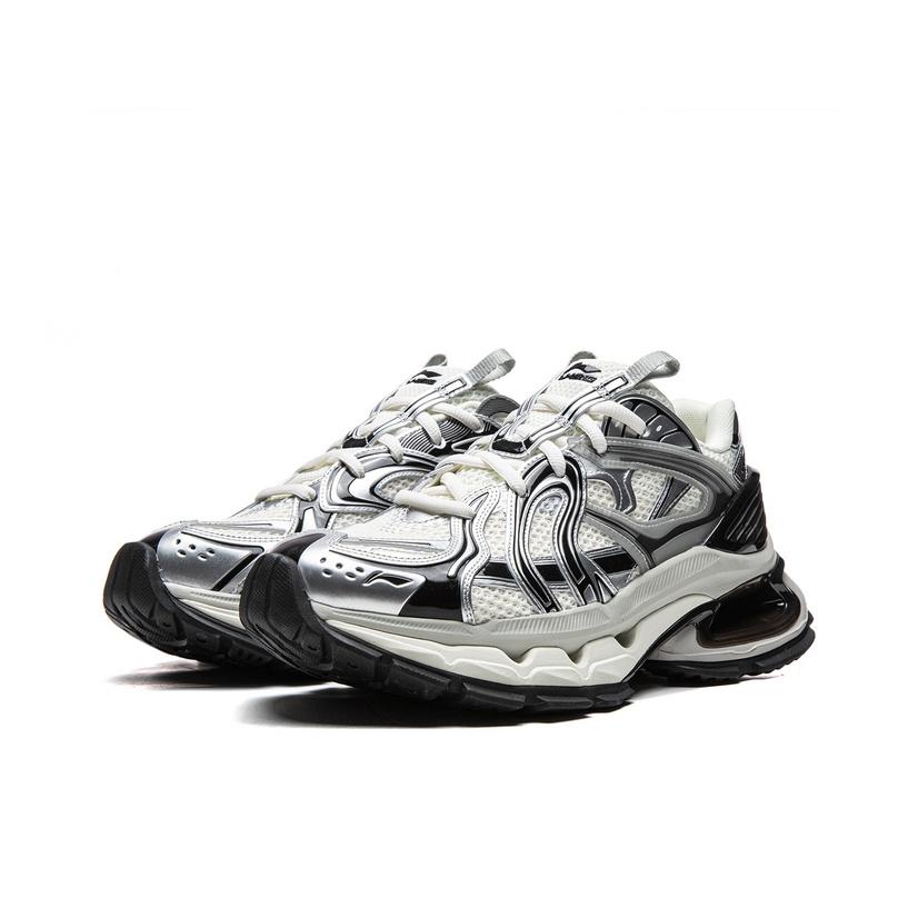 Li Ning Lijun BOW Trend Sports Shock Absorbing Wear Resistant Low Top Casual Shoes Unisex Casual Shoes Silver AZGV253-1