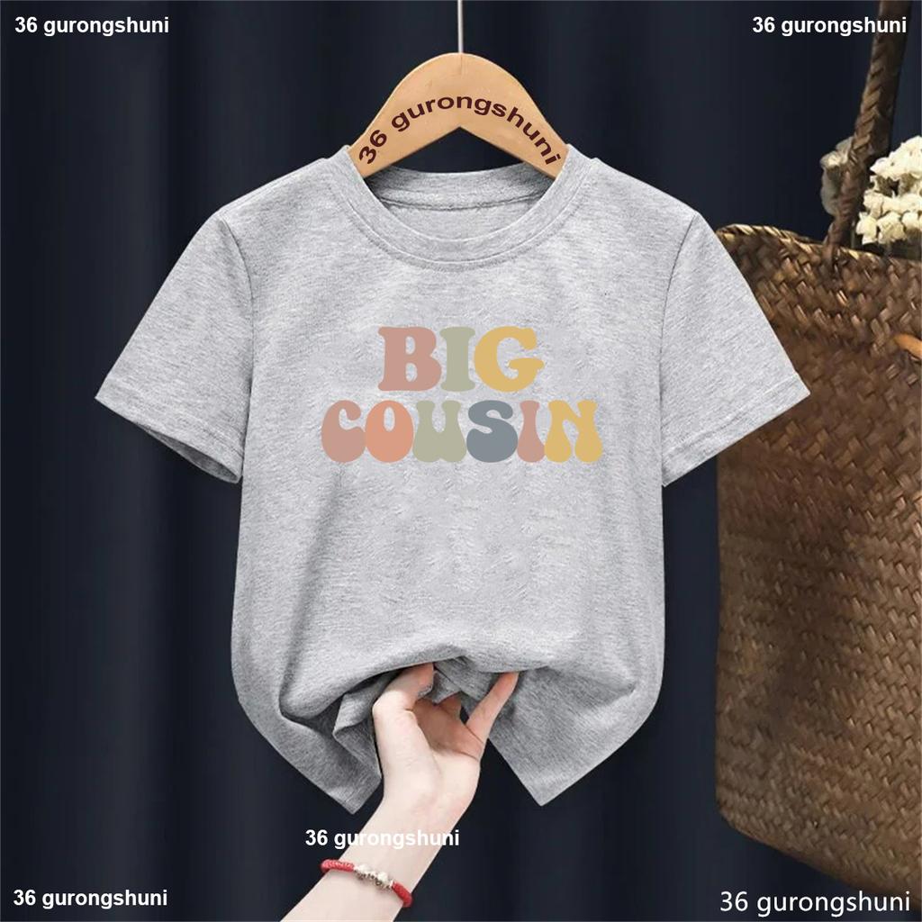 Big Little Middle Cousin Tshirt Retro Cousin Shirt Cute Boys TShirt Pregnancy Announcement Family Shirt Kids Party Clothes