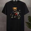 Neues Sommer-T-Shirt für Herrenmode mit Motorrad-Bär-Aufdruck für Herren