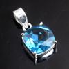 Blue Topaz Gemstone Women Pendant Pure 925 Sterling Silver Handmade Jewelry