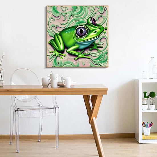 1 Set 5D Rhinestone Animal Painting Kit Easy DIY with Sticky Background Includes Tools Accessories Rhinestone Drawing