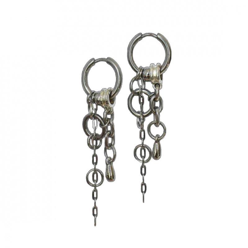 Harajuku Stainless Steel Punk Gothic Chain Tassel Earrings