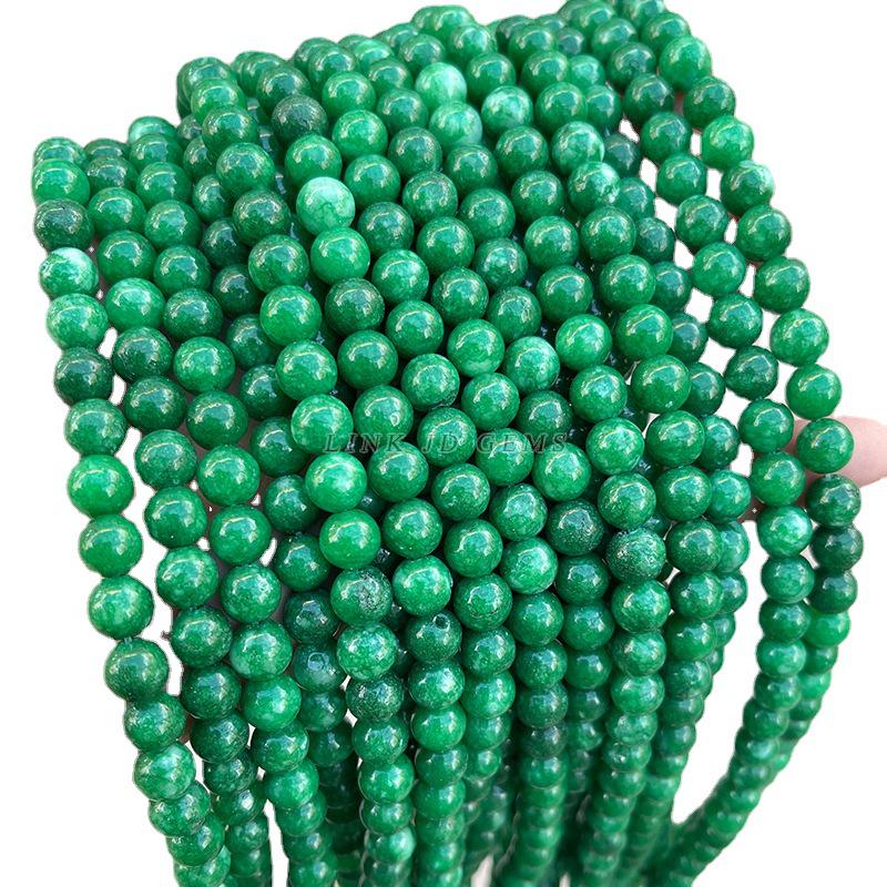 Grade A Green Chalcedony Round Beads for DIY Jewelry Making
