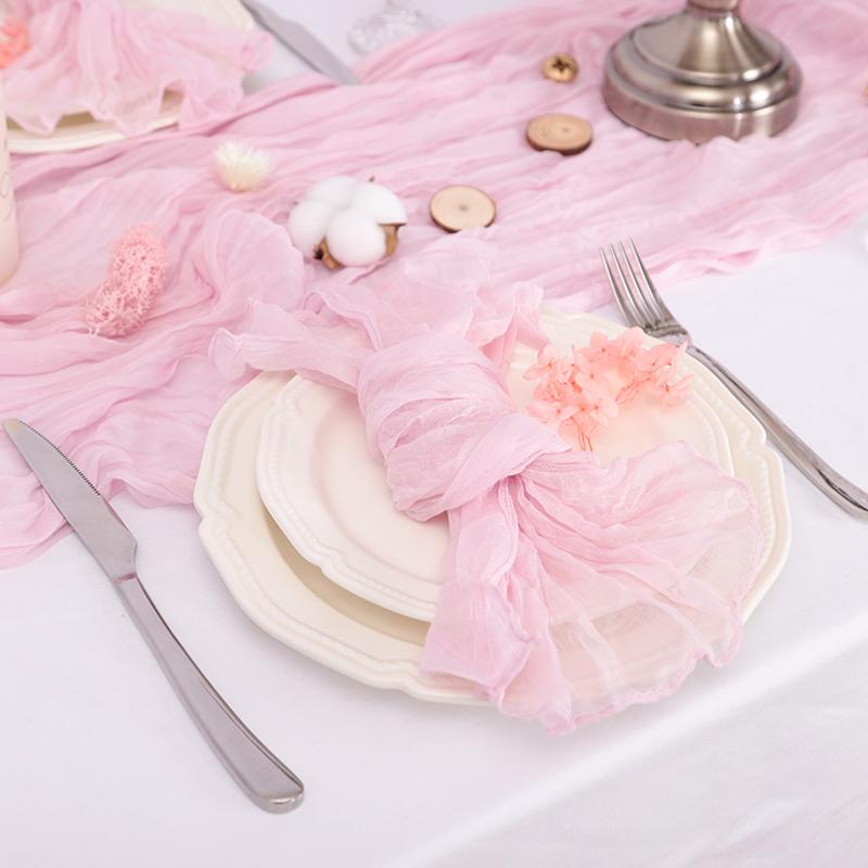 6 PCS Gauze Cheesecloth Napkins 19.7 x 19.7 Inch Dinner Cloth Napkins with Wrinkled Decorative Cloth Napkins for Home Weddin