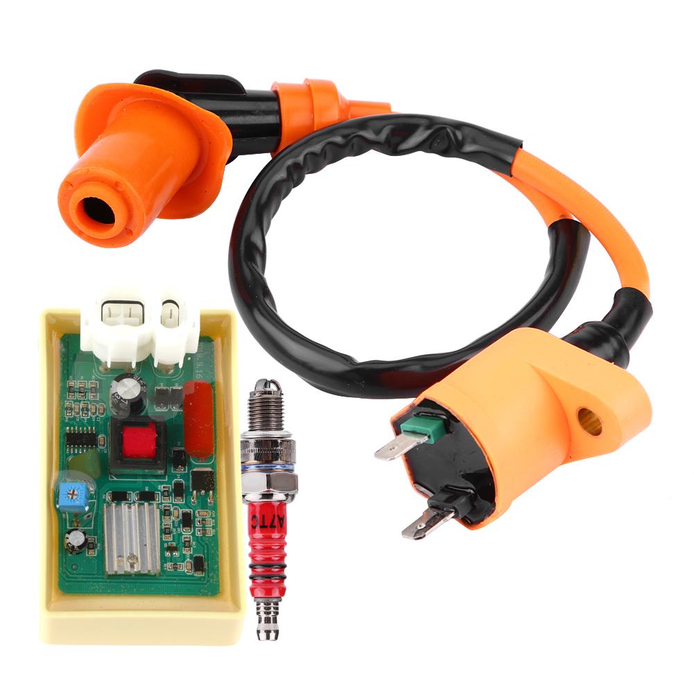 6Pins CDI Adjustable DC Performance Spark Plug Coil for GY6 50cc 250cc Scooter Moped ATV Part