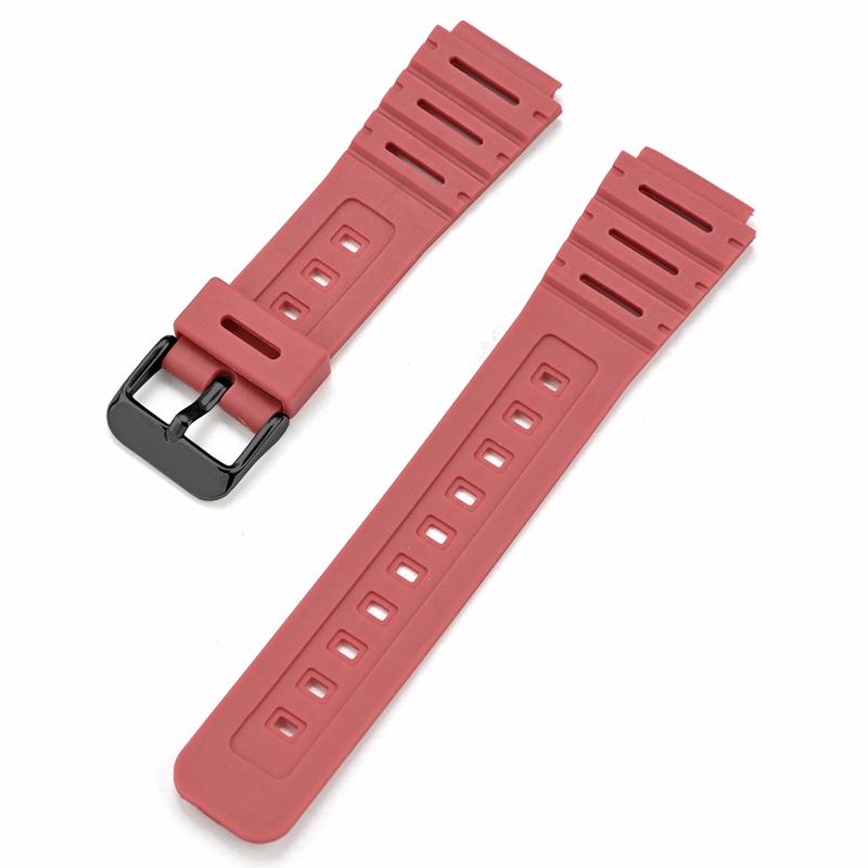 18mm Uhrenarmband für F108W F91 F94 F84 F105 AE1200 Weiches Harz Uhrenarmband Dornschließe Armband konvexer Ansatz Sport wasserdicht str