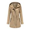 2022 Women's Plus Size Cotton Hooded Windbreaker - Spring/Autumn Loose Solid Color Coat