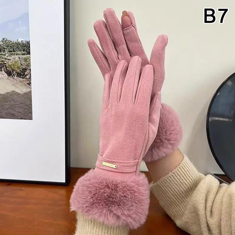 

Осень Зима Женские Теплые Перчатки Плюшевые Перчатки Совместимые с Сенсорным Экраном Ветрозащитные Теплые Велосипедные Уличные Перчатки Для Ежедневного Использования B7