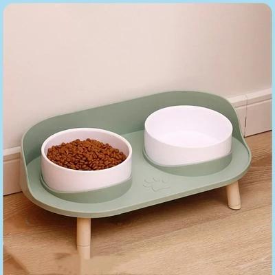 Katzen Napf Keramik Doppel Napf Hund Napf Katzen Schale Futter Napf Schutz Halswirbelsäule Anti Umkippen Katzen Wasser Napf Zubehör