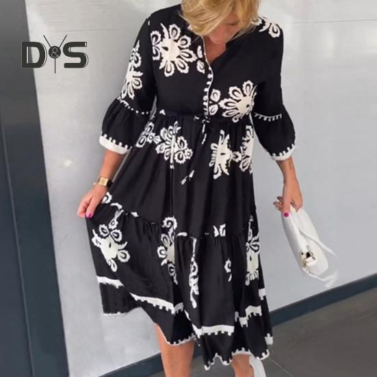 

Женское платье контрастного цвета с принтом рукавом три четверти плиссированное лоскутное платье длиной до колена с воротником-стойкой с узкой талией женское вечернее платье для выпускного вечера XL зелёный