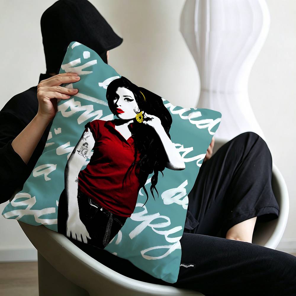 Singer AAmy WWinehouse Pillow Cover for Bedroom Room and Living Room Sofa Decorative Cushion Cover