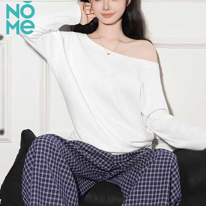 NOMe Women's One-Shoulder Long Sleeve Loose T-Shirt