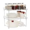 Stackable Cabinet Organizer Shelf Foldable Counter Shelves Space Saving Storage Stand Cupboard
