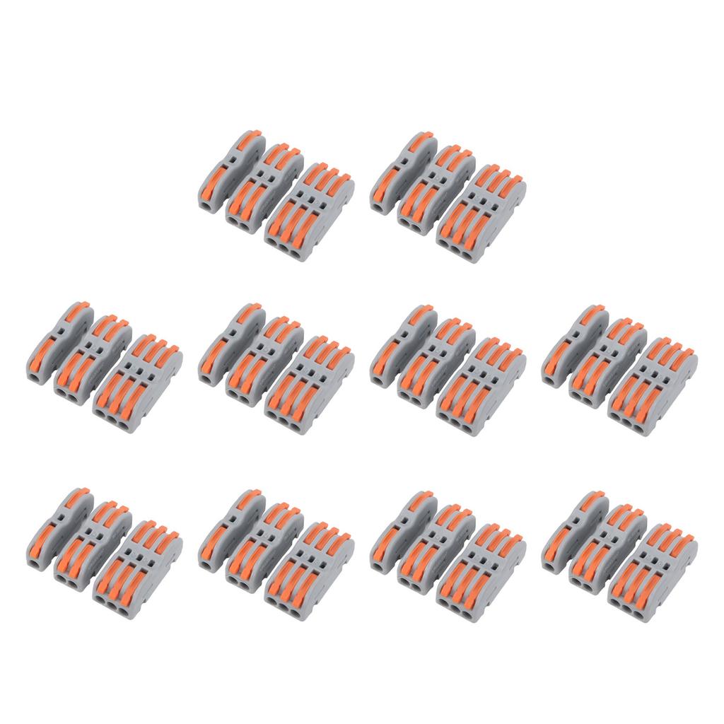 30Pcs Quick Terminal Block Wire Connector PushType Wiring Splitter Set SPL-P1/P2/P3