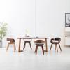 Day and Night - Day and Night Dining Chairs 4 Pcs Dark Grey Fabric and Bentwood