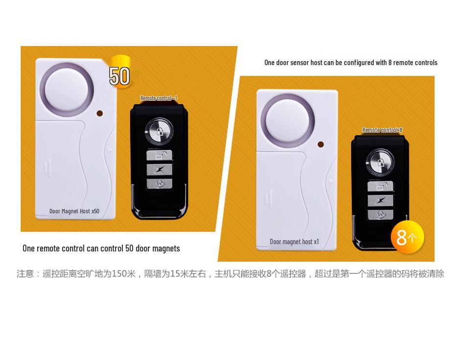 Wireless Electronic Door Magnet Alarm: Remote Control, Anti-Theft, Epidemic Prevention, Room Door Switch Reminder