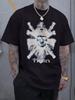 Pirate Graphic Print Short Sleeve Tshirt - Skull and Cros...