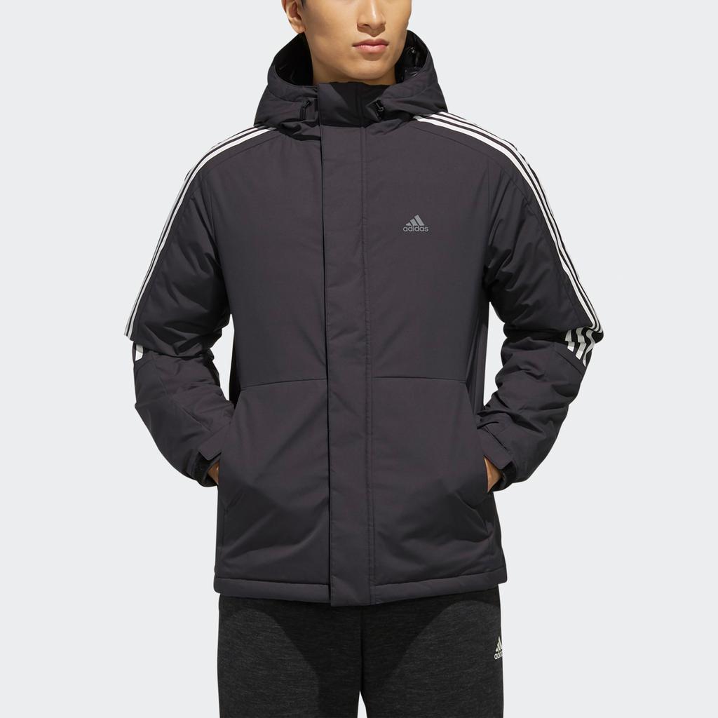 Adidas 3ST Down Jacket Solid Color Hooded Men Outerwear Black EH3995