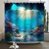 Underwater World Ocean Shower Curtain for Bathroom Seabed Animals Sea Turtle Dolphin Fish Waterproof Bathroom Curtain With Hooks
