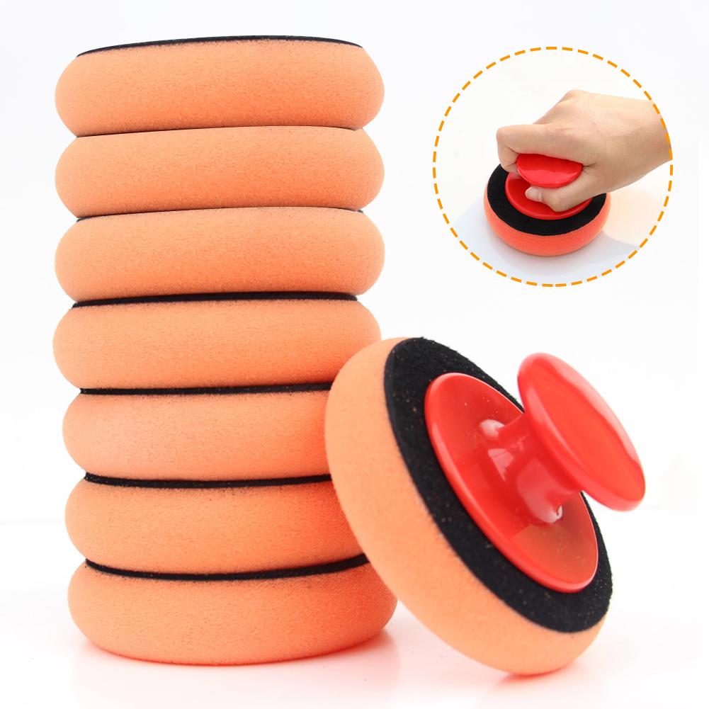 4 Inch Car Wax Applicator Pads Set with Red Handle Soft Sponge Applicators Foam Wax Pad  for Polishing and Cleaning Cars
