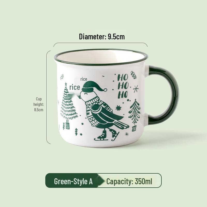 Personalized Christmas Ceramic Mug with Lid and Spoon - Creative Cartoon Design, Perfect for Halloween Gifts