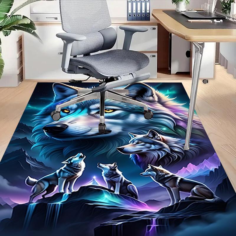 1pc Wolf Pack Night Carpet Anti Slip Polyester Floor Mat for office.Bedroom