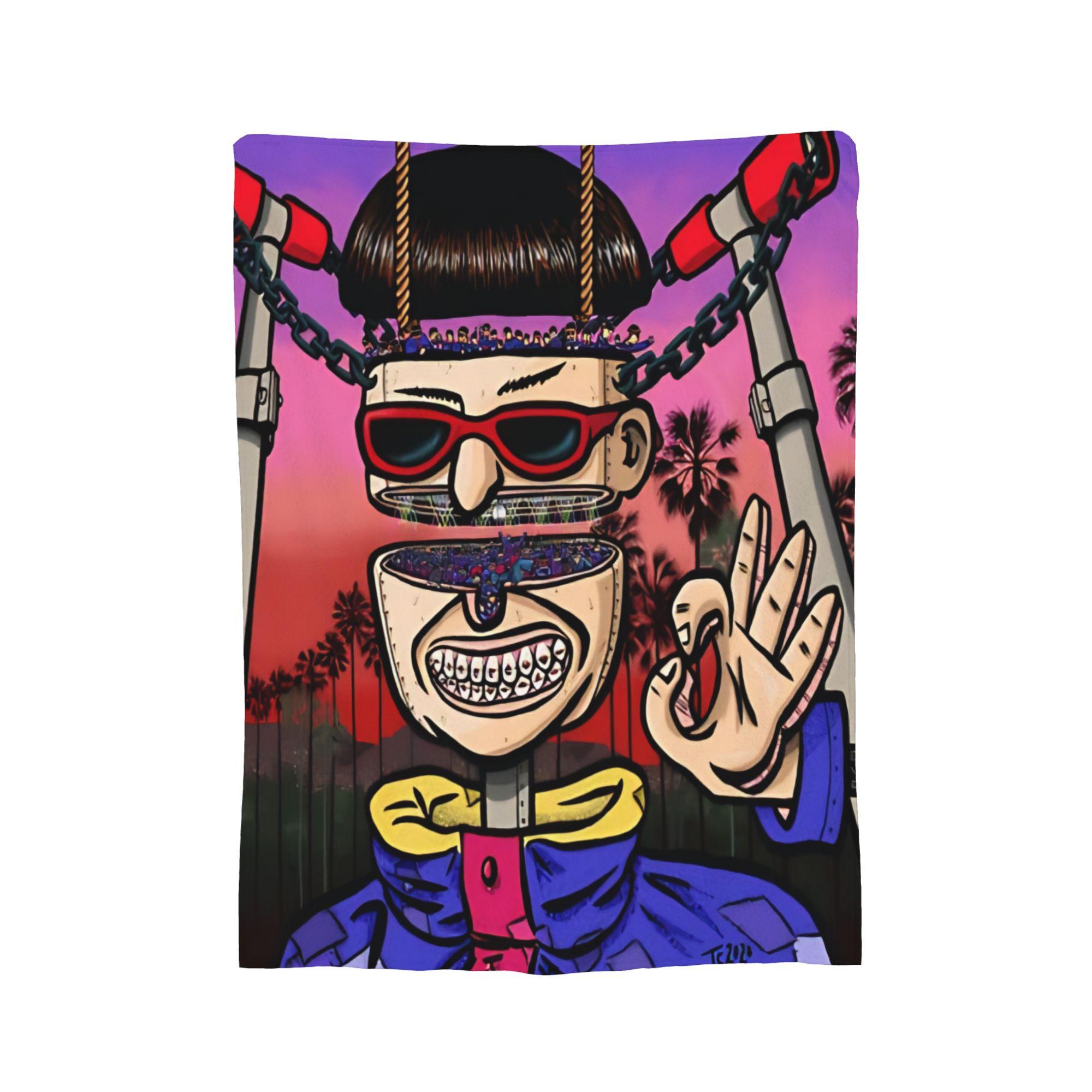 Oliver Tree Vector Illustration Flannel Blanket Fashion Throw Blanket for Home 125*100cm Quilt Size: 75*100cm, Weight: 230 GSM