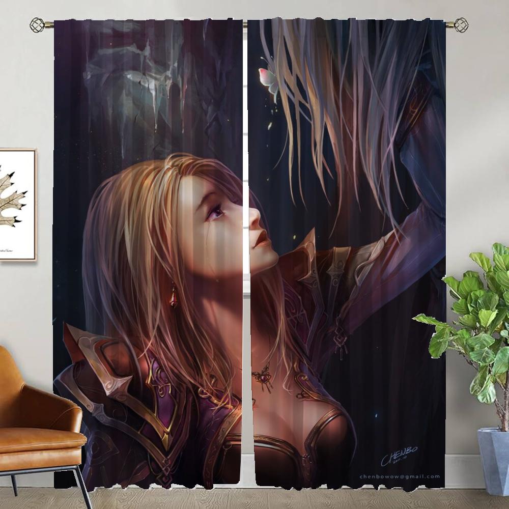 

Женские шторы блэкаут с эльфами для камеры Современные шторы для гостиной 2 штуки Шторы для окон Перегородка Кухня Элегантные W50xH70cmx2pcs-CL