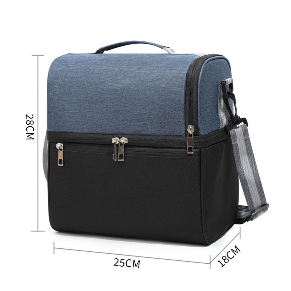 New Oxford Cloth Crossbody Cooler Bag 5 Colors Large Capacity Thickened Thermal Insulation Bag Double Layer Lunch Bag