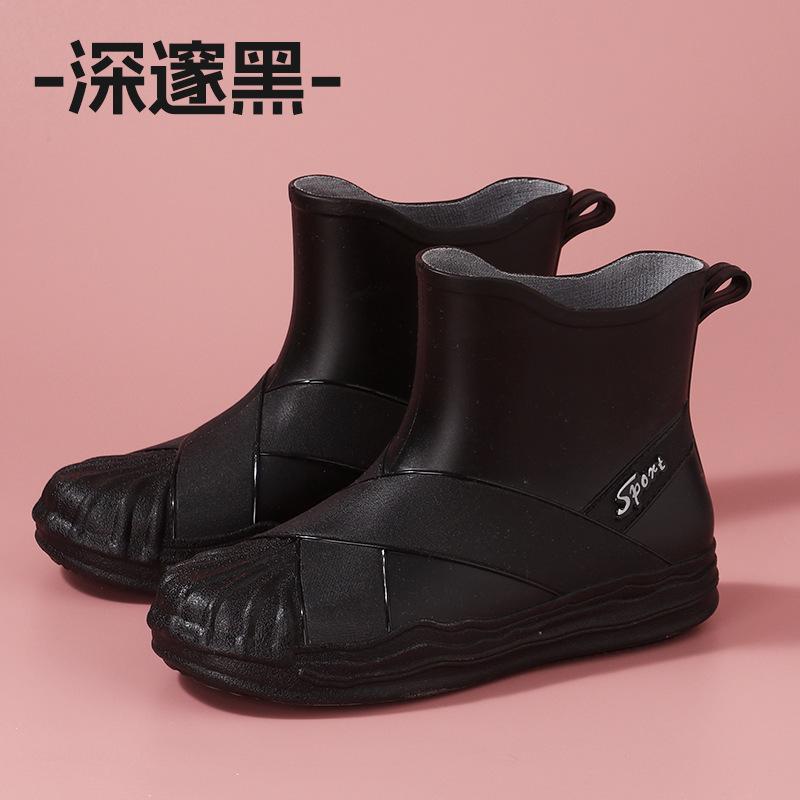 Women's New Fashion Waterproof Short Tube Adult Non-slip Rubber Shoes