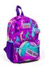 Minik Yuva Batoh Růžovo-fialový se vzorem volejbalu, dvoukomorový 23561