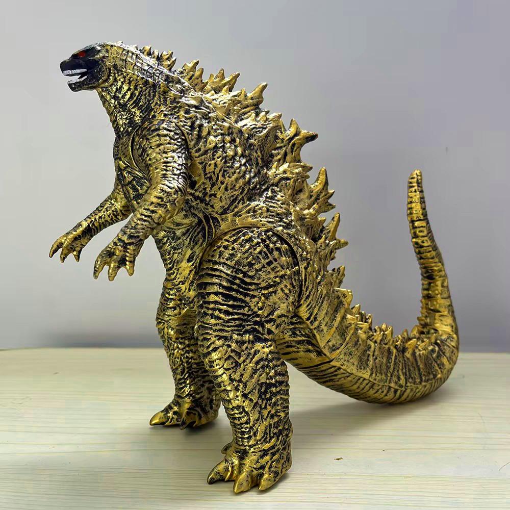 King Of The Monsters Gold Color Godzilla Movie Action Figure Soft Rubbe PVC Model Movable Joints Dinosaur Kids Toys Gift