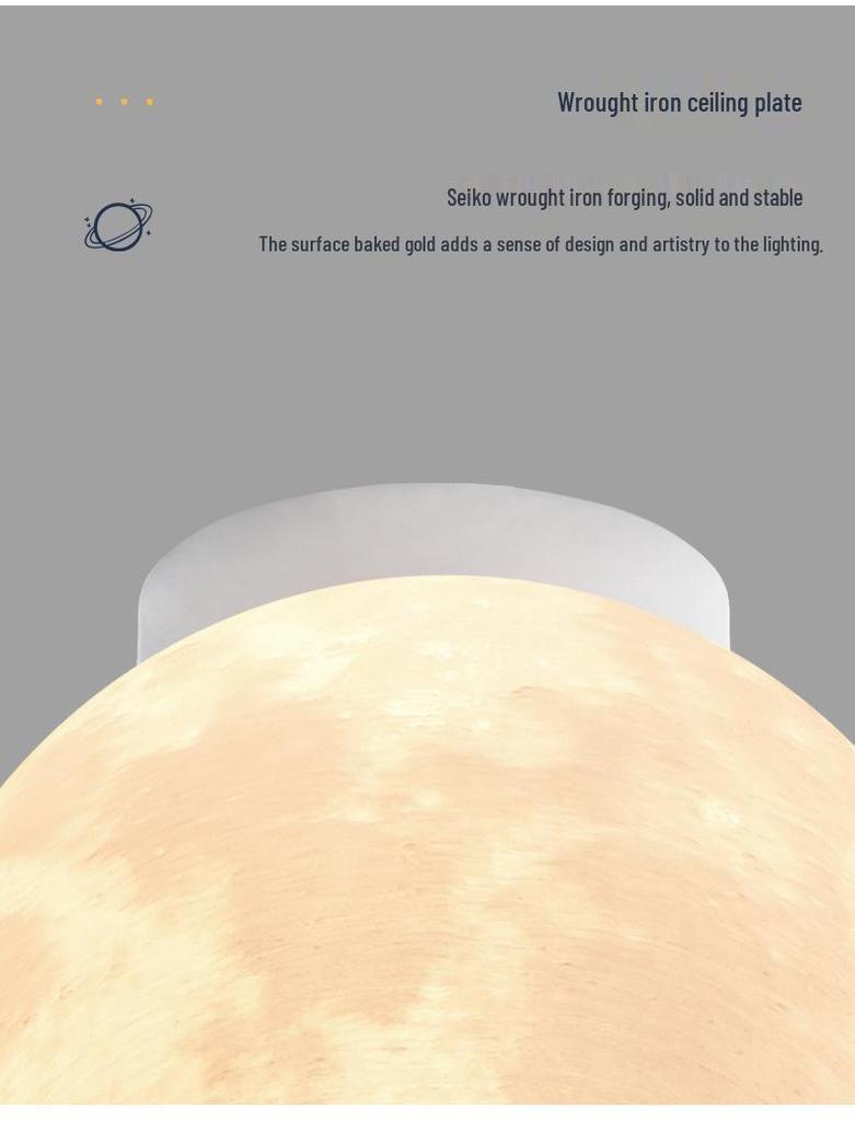 Modern Minimalist Large Creative Moon Ceiling Light for Children's Room & Bedroom