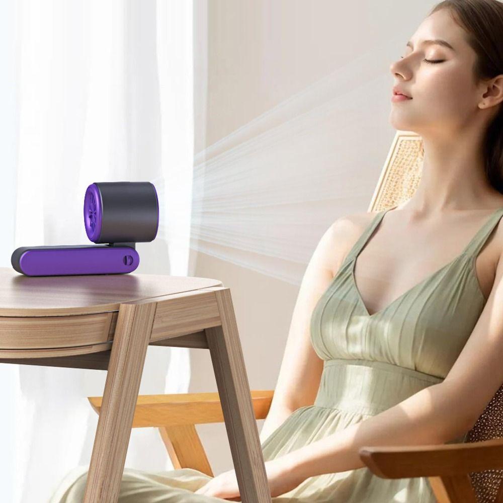 LED Display USB Fan Rechargeable Handheld Electric Fan Turbo Quiet Fan  Office Use