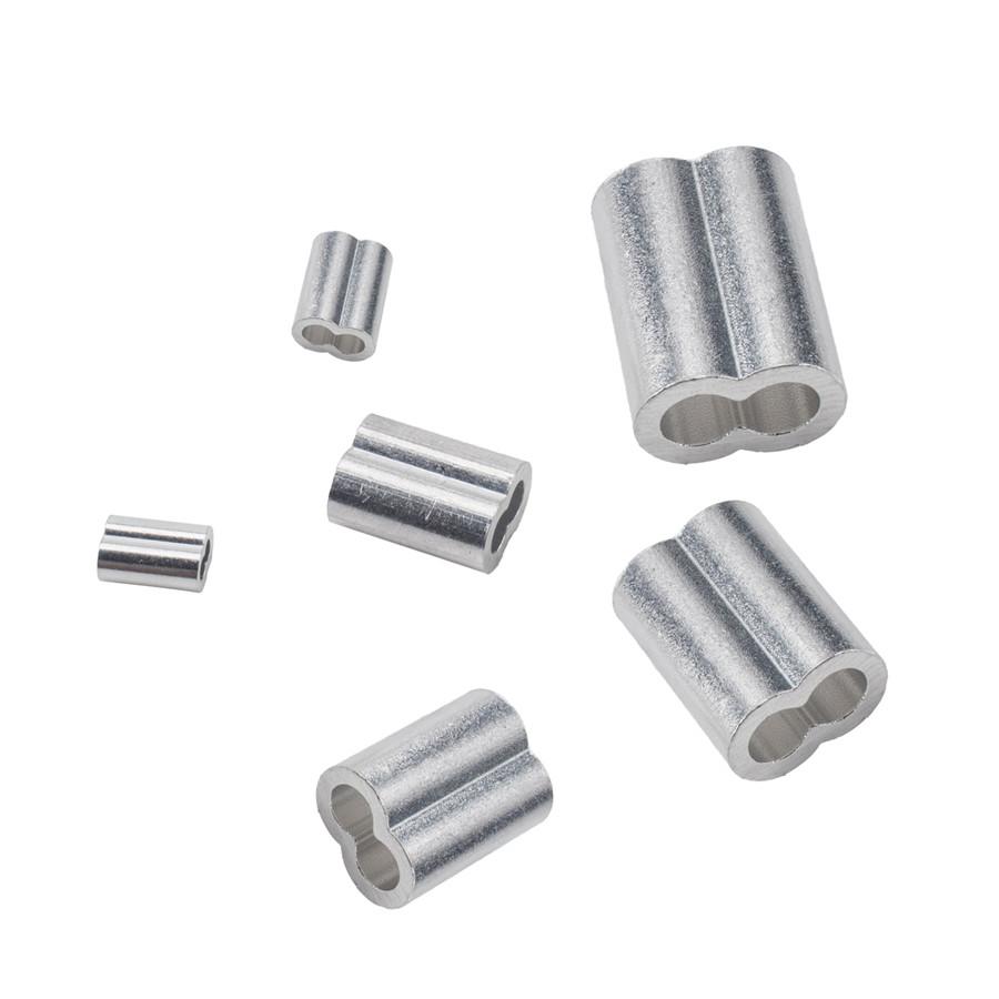195Pcs Steel Wire Rope Sling Loops Aluminum Crimping Loop Sleeve Assortment Kit