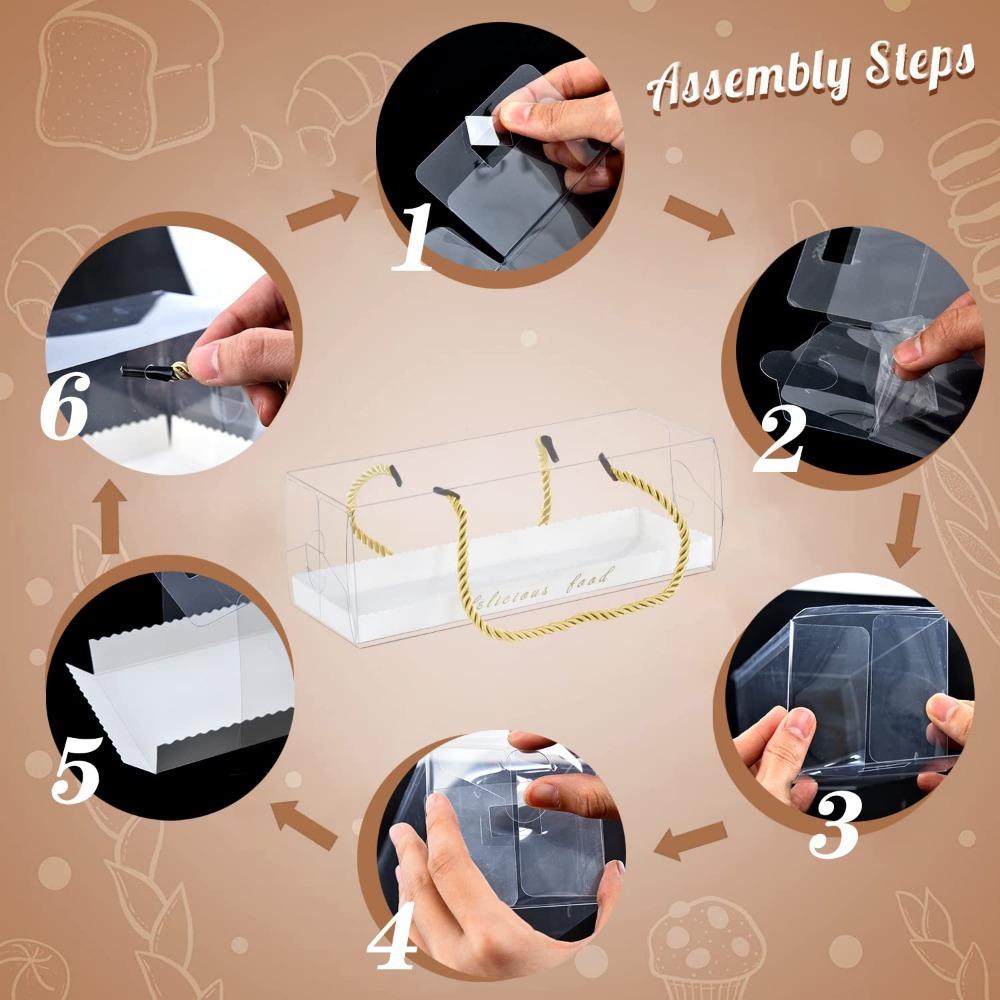 10pcs Macaron Boxes Chocolate Truffle Boxes Fully Transparent Window Baking Box Clear Covered Strawberries Boxes Cookies Boxes Bakery Box with Window