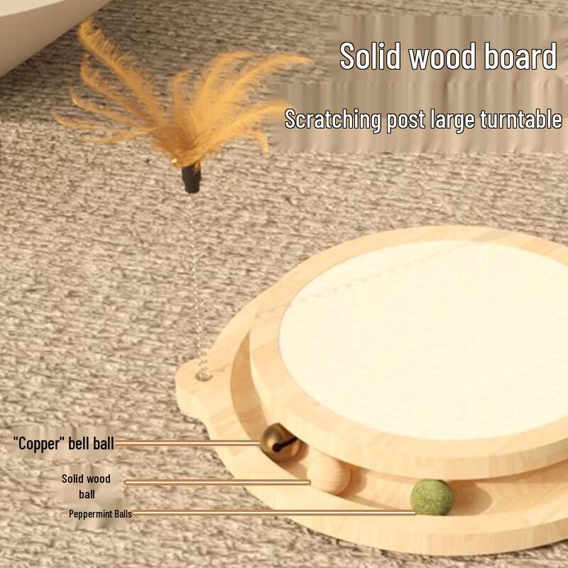 Yunxiaoshi Multifunktionales Katzen-Drehscheiben-Spielzeug mit Sisal-Kratzbaum
