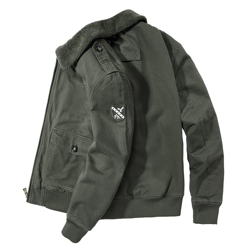 Autumn and Winter Cotton-padded Clothes Men's Warm Washed Lamb Wool Jacket Lapel Cotton-padded Jacket Casual Tooling Cotton-padded Jacket