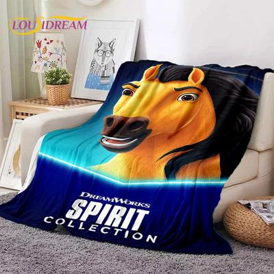 Spirit Riding Free Cartoon Horses Soft Blankets Cozy Throw for Picnics Bed Sofa Home Bedroom Perfect Gift for Girls