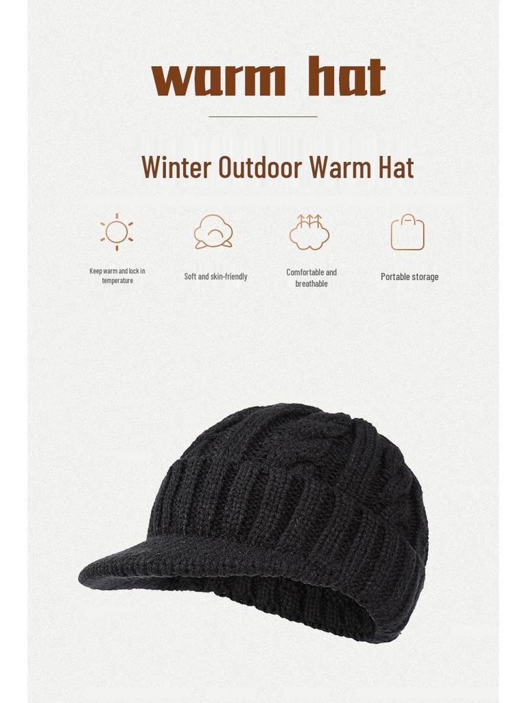 Unisex 2023 Winter Woolen Knit Hat with Ear Protection & Duckbill Design